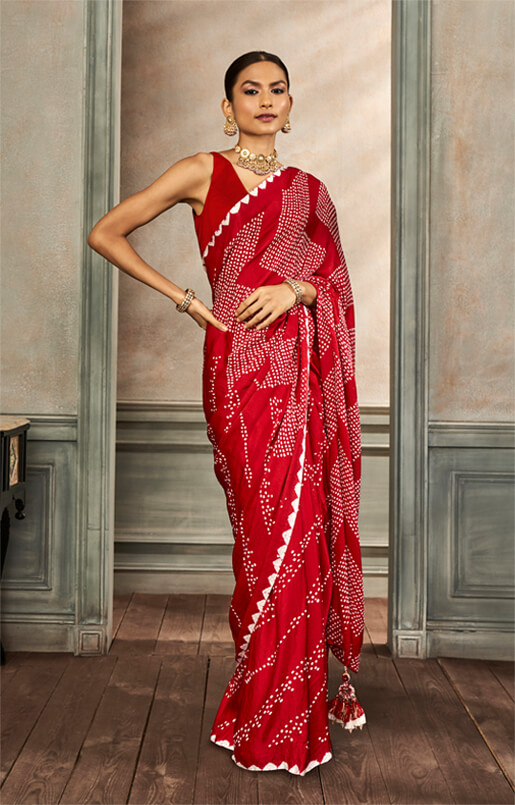 Deetya Bandhani Saree – Red